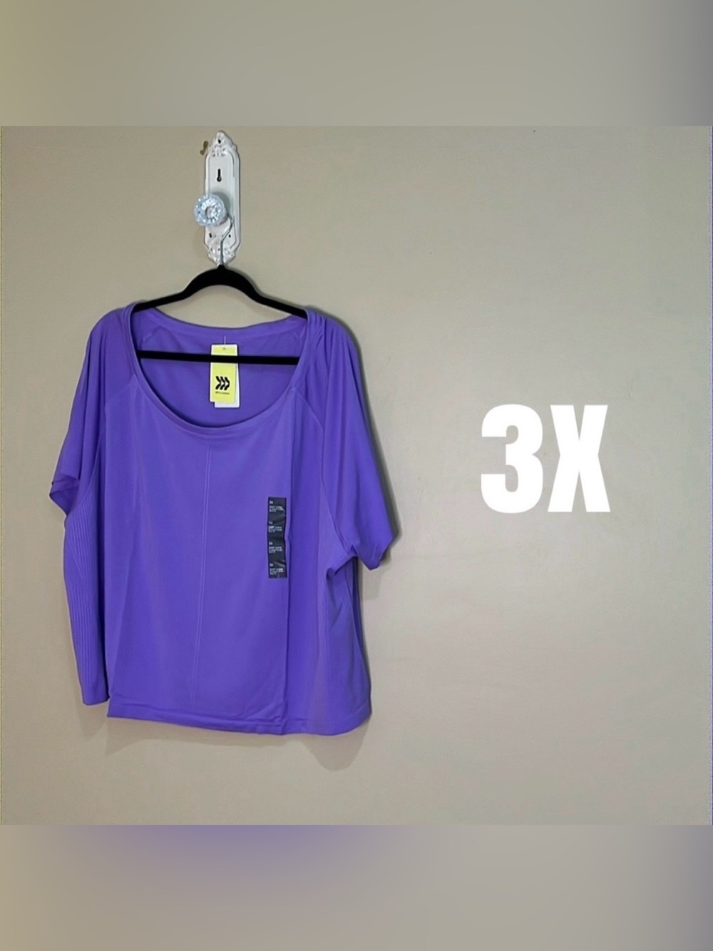 3X Boxy Crop purple top by All in Motion